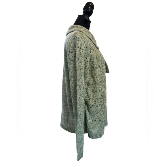 NWT Alfred Dunner Sage Green Pointelle Knit Turtleneck Sweater Size L Classics - Picture 7 of 10